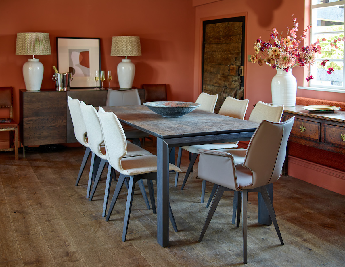 Lava table and Lulu dining chairs